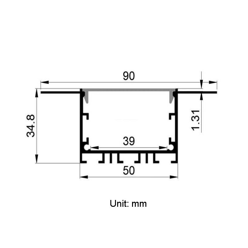 Mud In LED Light Channel Diffuser For 32mm 5050 Triple Row LED Strip Mud In LED Light Channel Diffuser For 32mm 5050 Triple Row LED Strip